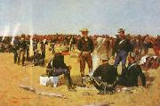 Frederick Remington A Cavalryman's Breakfast on the Plains oil painting on canvas